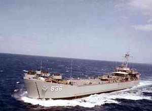 'Ghost Ship' - RSS Endurance when she was the USS Holmes County